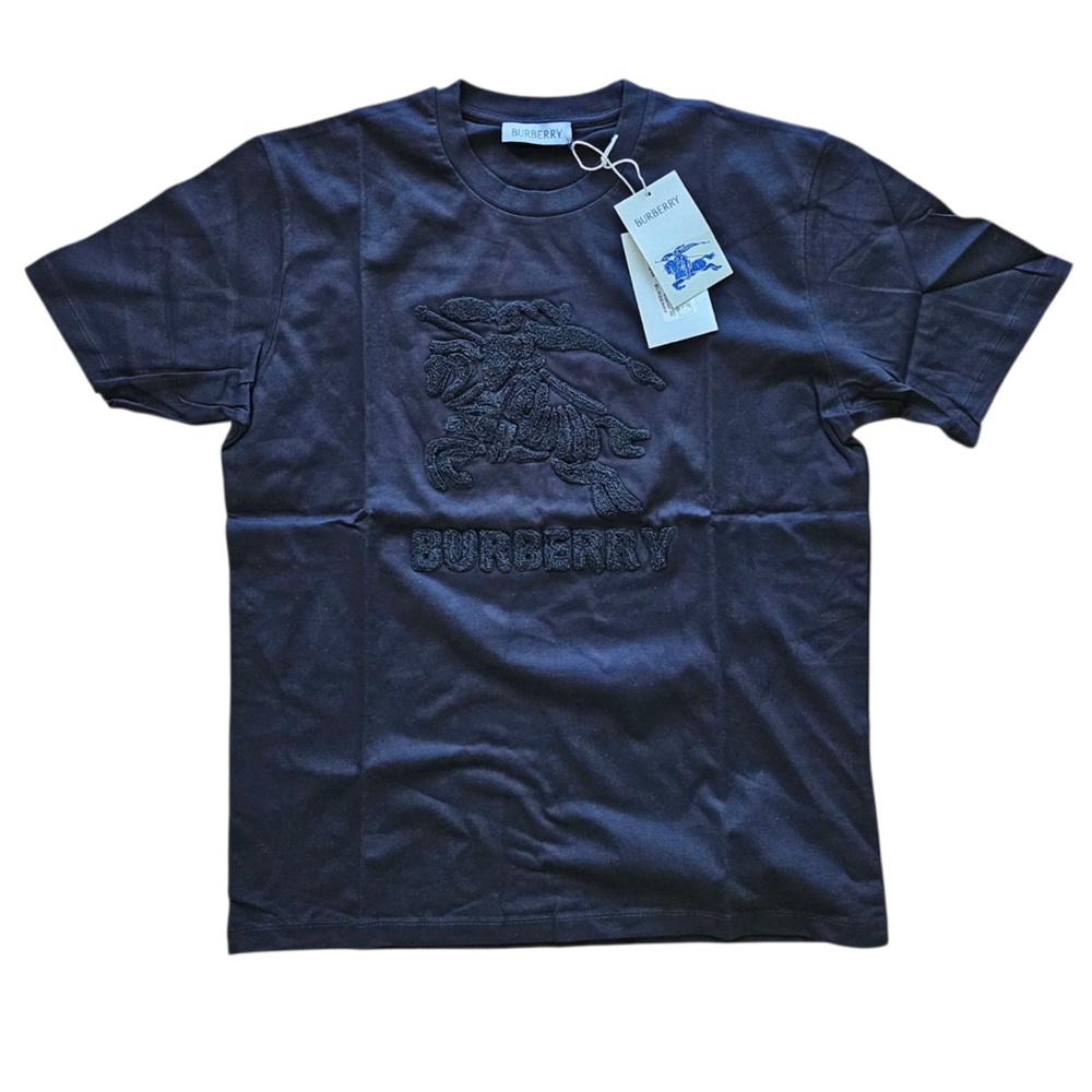 Burberry Charcoal Embroidered Tee Size Large